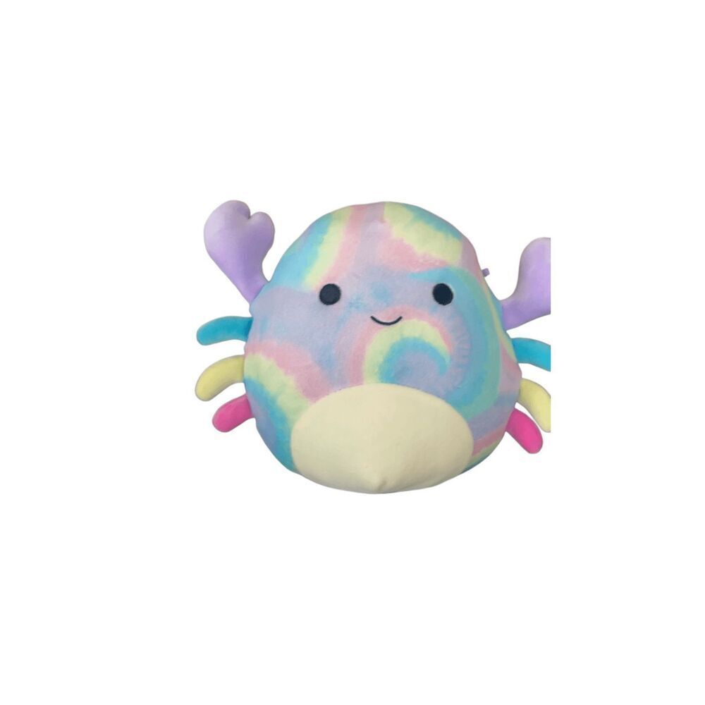 Squishmallows Christabel The Crab Rainbow Tie-Dye Pastel Swirl  Plush 7”